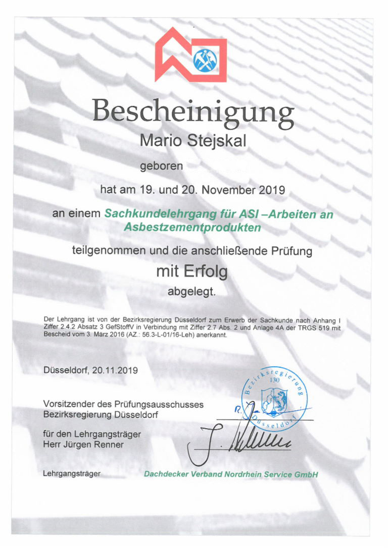 TRSG 519 Zertifikat Mario Stejskal